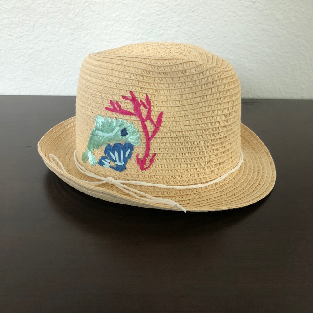 Girls straw beach hat